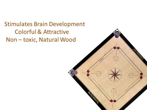 JD Sports Water Proof Dull Tournament 32 Inch Carrom Board With Coins Material Wooden Size 81.28 cm Pack Of 1 - Image 3