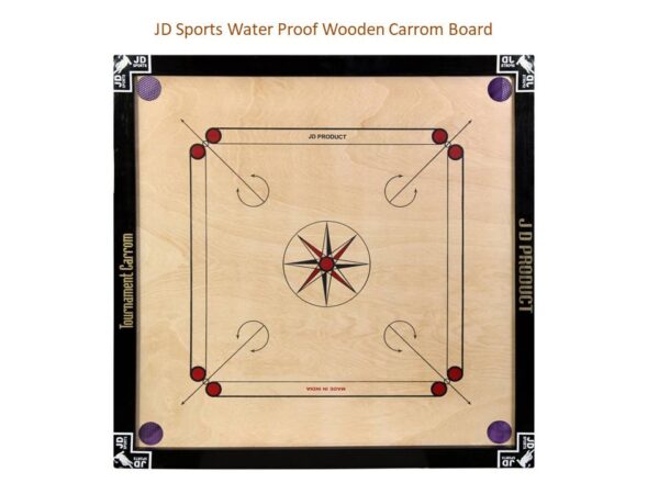JD Sports Water Proof Dull Tournament 32 Inch Carrom Board With Coins Material Wooden Size 81.28 cm Pack Of 1 - Image 2