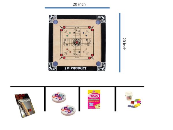 20 Inch Ludo Carrom Board In Glossy Finishing