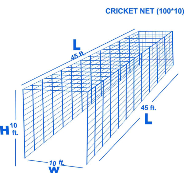 JD Sports High-Quality Cricket Net 100*10 Feet – Durable 1mm Mesh for Indoor & Outdoor Training - Image 3